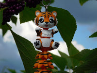 Fluffy Tail Tiger Key Chain