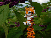 Fluffy Tail Tiger Key Chain