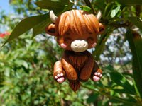 Fluffy Tail Highlander Cow Key Chain