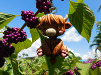 Fluffy Tail Highlander Cow Key Chain