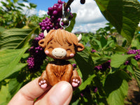 Fluffy Tail Highlander Cow Key Chain