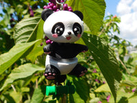 Fluffy Tail Panda Key Chain