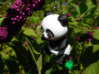 Fluffy Tail Panda Key Chain
