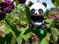 Fluffy Tail Panda Key Chain