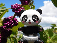 Fluffy Tail Panda Key Chain