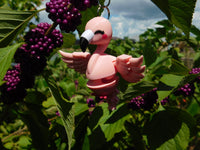 Fluffy Tail Flamingo Key Chain