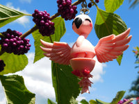 Fluffy Tail Flamingo Key Chain