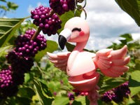 Fluffy Tail Flamingo Key Chain