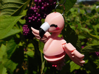Fluffy Tail Flamingo Key Chain