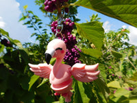 Fluffy Tail Flamingo Key Chain